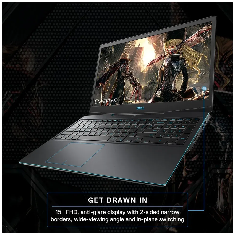 Dell G3 Gaming Series G3 3500 (Intel Core i7 10th Gen 15.6 Inch)- Refurbished_Black_Top_127133