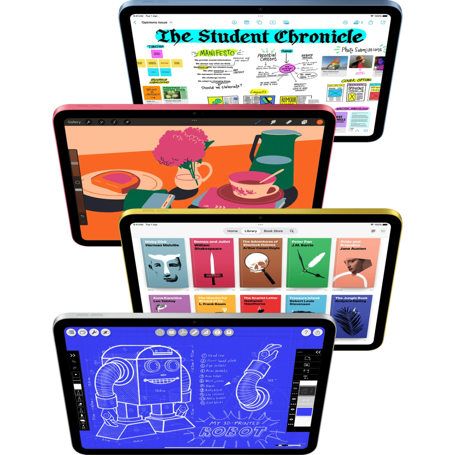 Apple iPad 2025 11th Generation (11 inch, Wifi+Cellular)- Refurbished_Silver_Top_112658