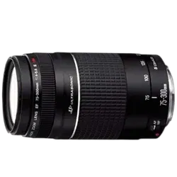 Canon 75-300mm Telephoto Zoom Lens - Refurbished Good - Black - Refurbished_Black_Front_115164
