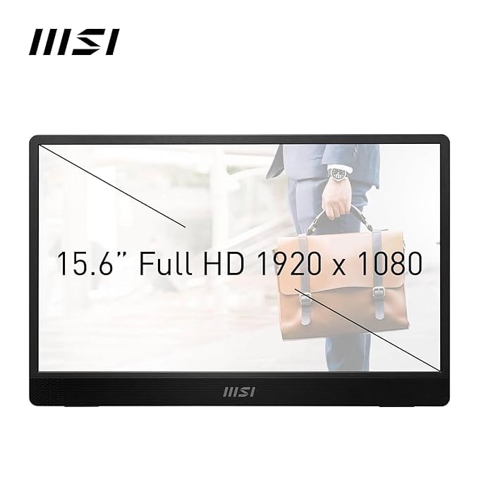 MSI PRO MP161 E2 15.6 Inch IPS 60 Hz FHD Portable Monitor  - Unboxed_Black_Back_88397
