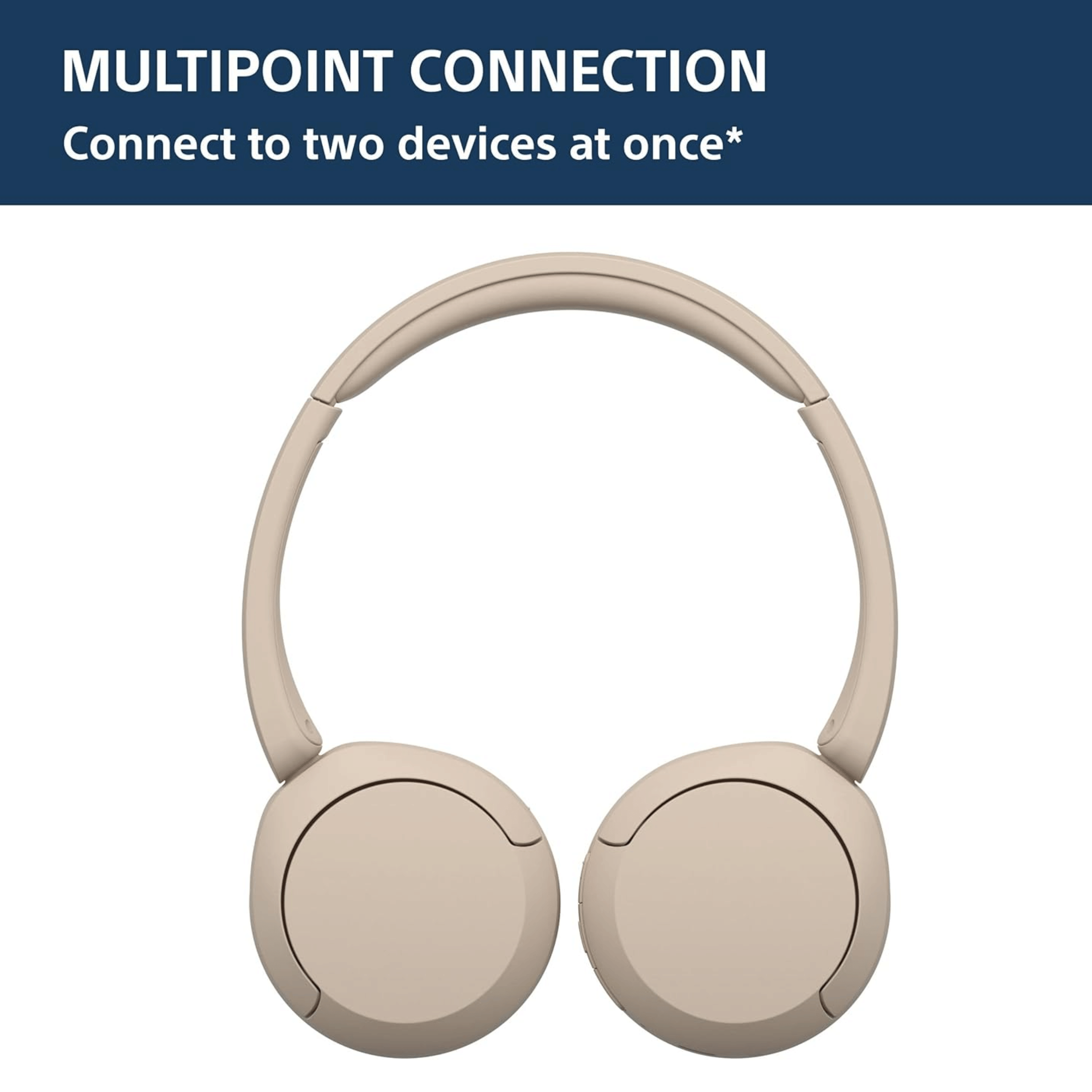 Sony WH CH520 on Ear Headphones - Refurbished_Taupe_Category_115251
