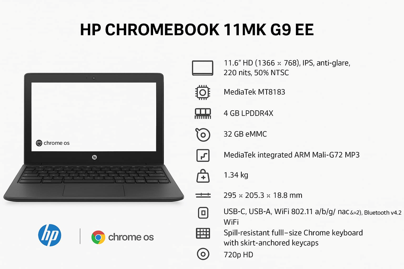 HP/Compaq HP Chromebook Series 11MK G9 EE (Mediatek 11 Inch)- Refurbished_Black_Preview_63623
