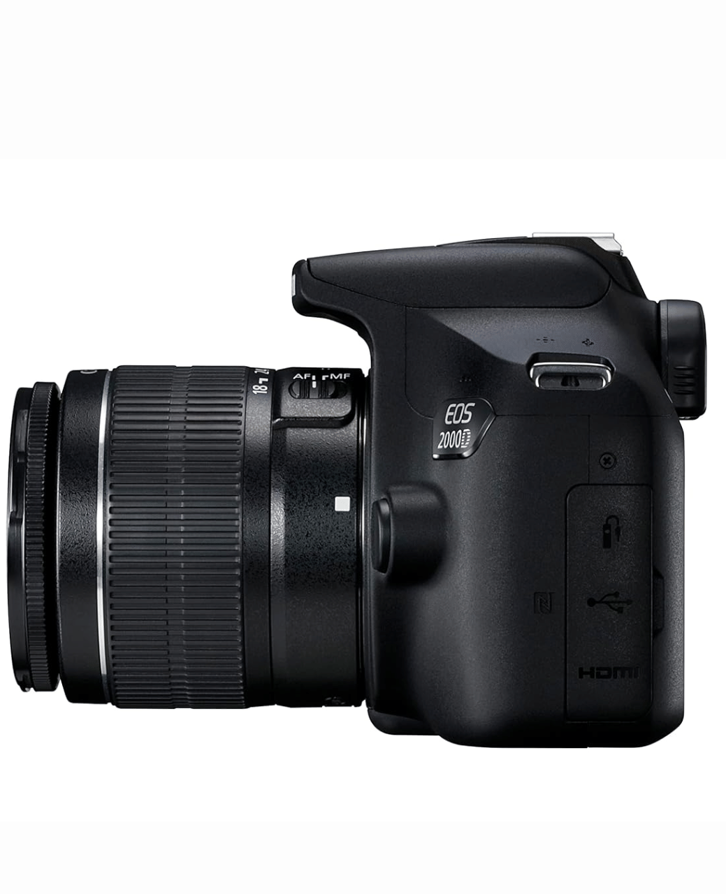 Canon EOS 2000D 24.1MP DSLR Camera - Refurbished_Black_Left Side_115689