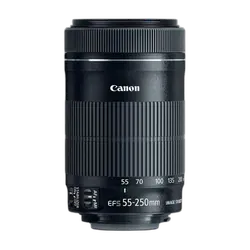 Canon EF-S 55-250mm f/4.0-5.6 IS II Telephoto Zoom Lens - Refurbished Good - Black - Refurbished_Black_Front_89991