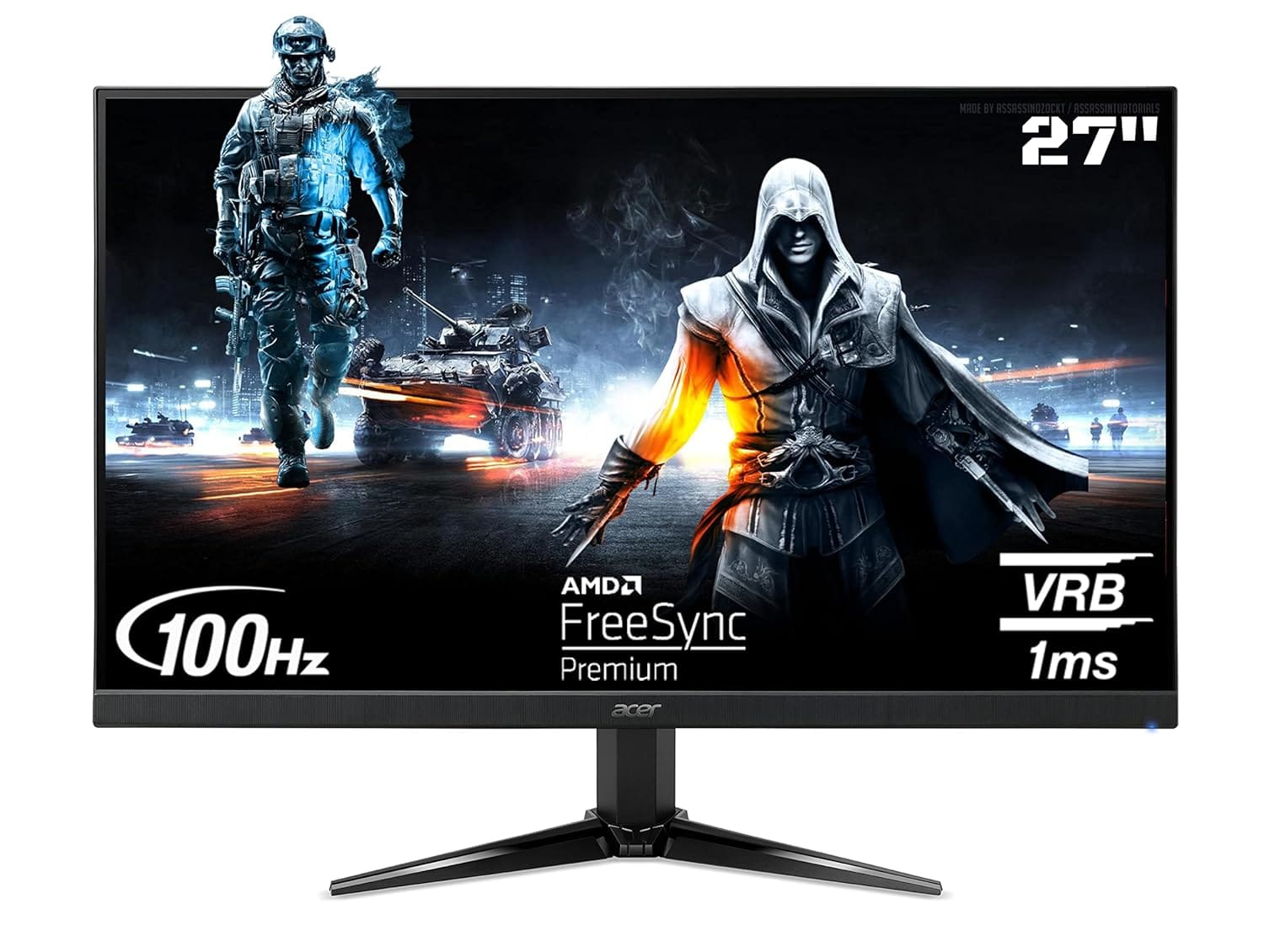 Acer Nitro QG271 27 Inch VA 100 Hz FHD Gaming LCD Monitor  - Unboxed_Black_Front_88239