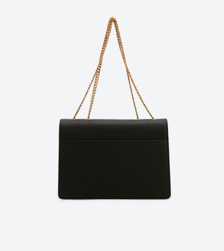 Charles & Keith Crossbody Front Flap Bag Luxury Bag - Pre-Loved - Blue - Refurbished_Blue_Back_64405