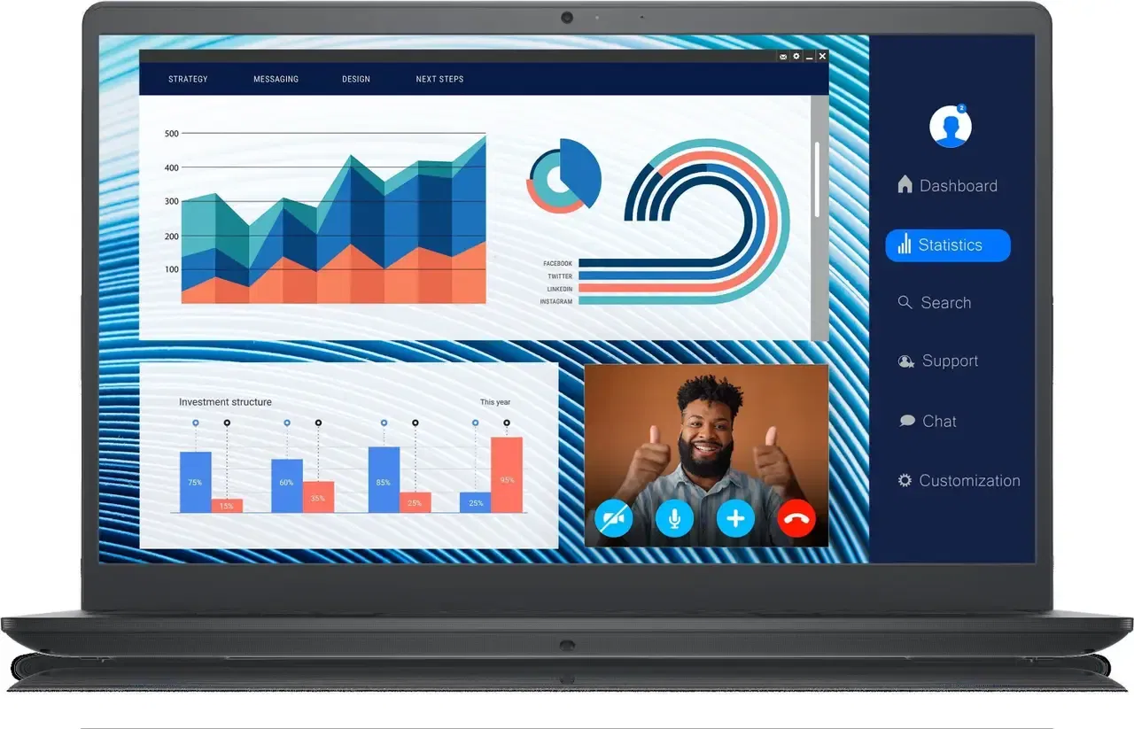 Dell Vostro 3000 Series 3420 (Intel Core i5 11th Gen 14 Inch)- Refurbished_Black_Front_88871