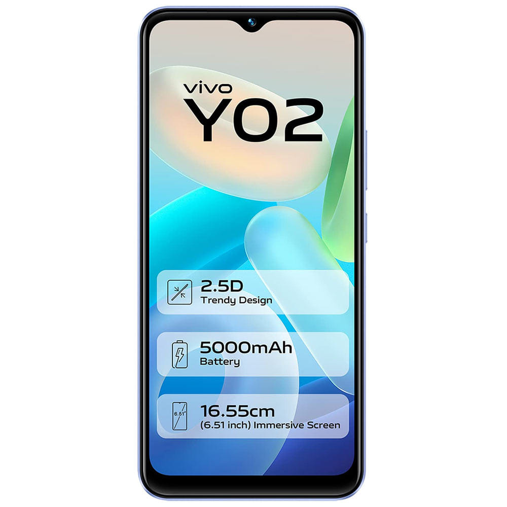 Vivo Y02 - Refurbished_Orchid Blue_Front_52472