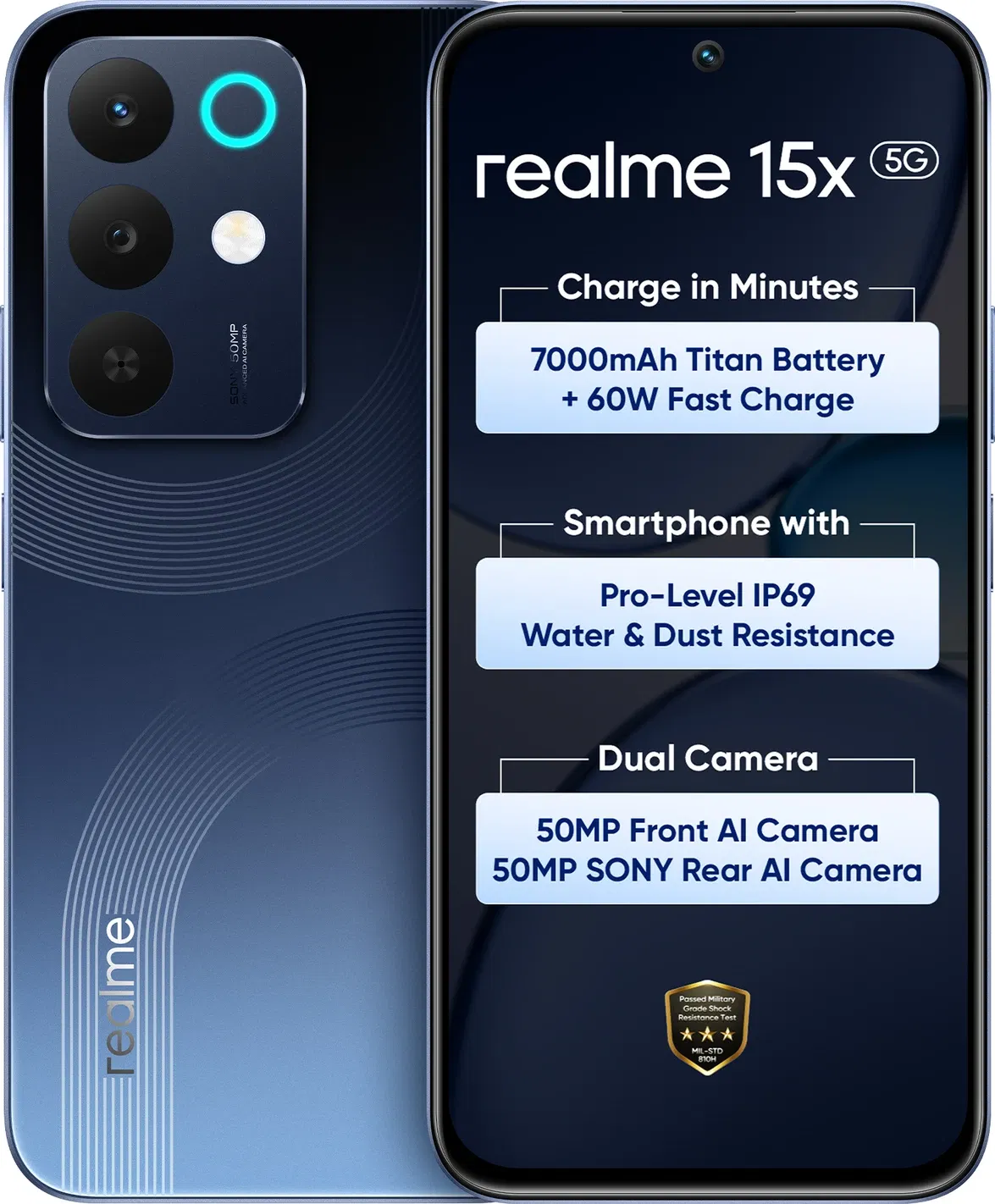 Realme 15X 5G - Refurbished_Marine Blue_Top_89292