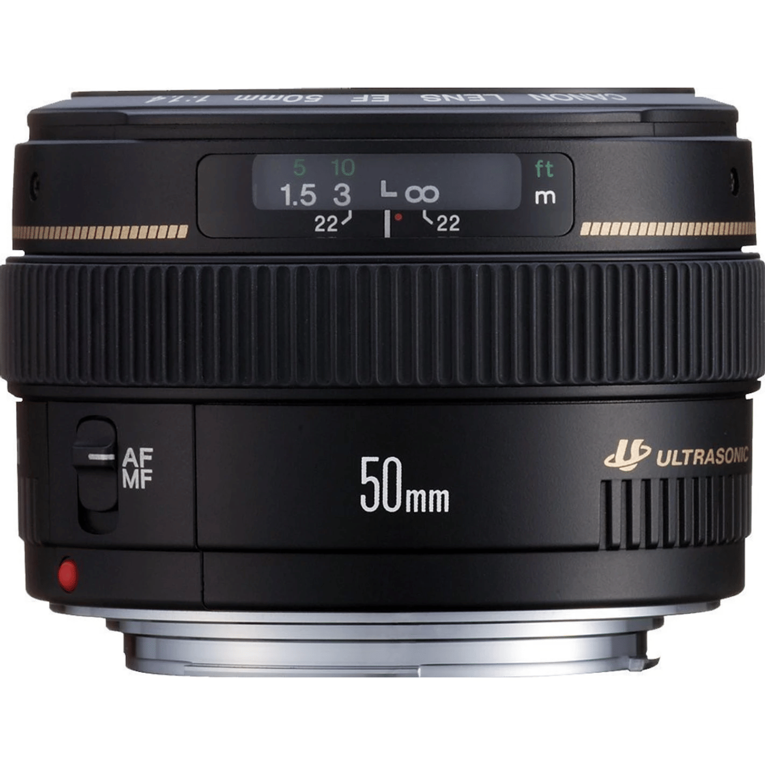 Canon EF 50 mm f/1.4 USM Standard Prime Lens - Refurbished Good - Black - Refurbished_Black_Right Side_114723