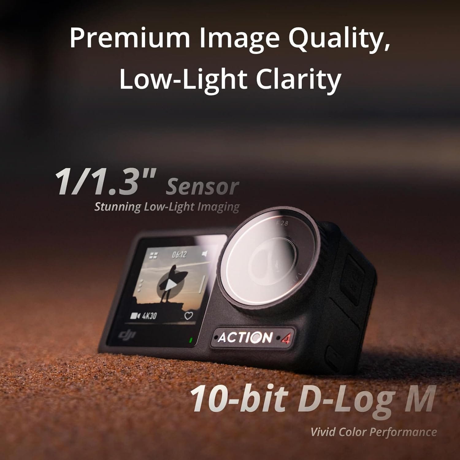 DJI OSMO Action 4 Standard 12MP Action Camera - Refurbished_Black_Top_88574