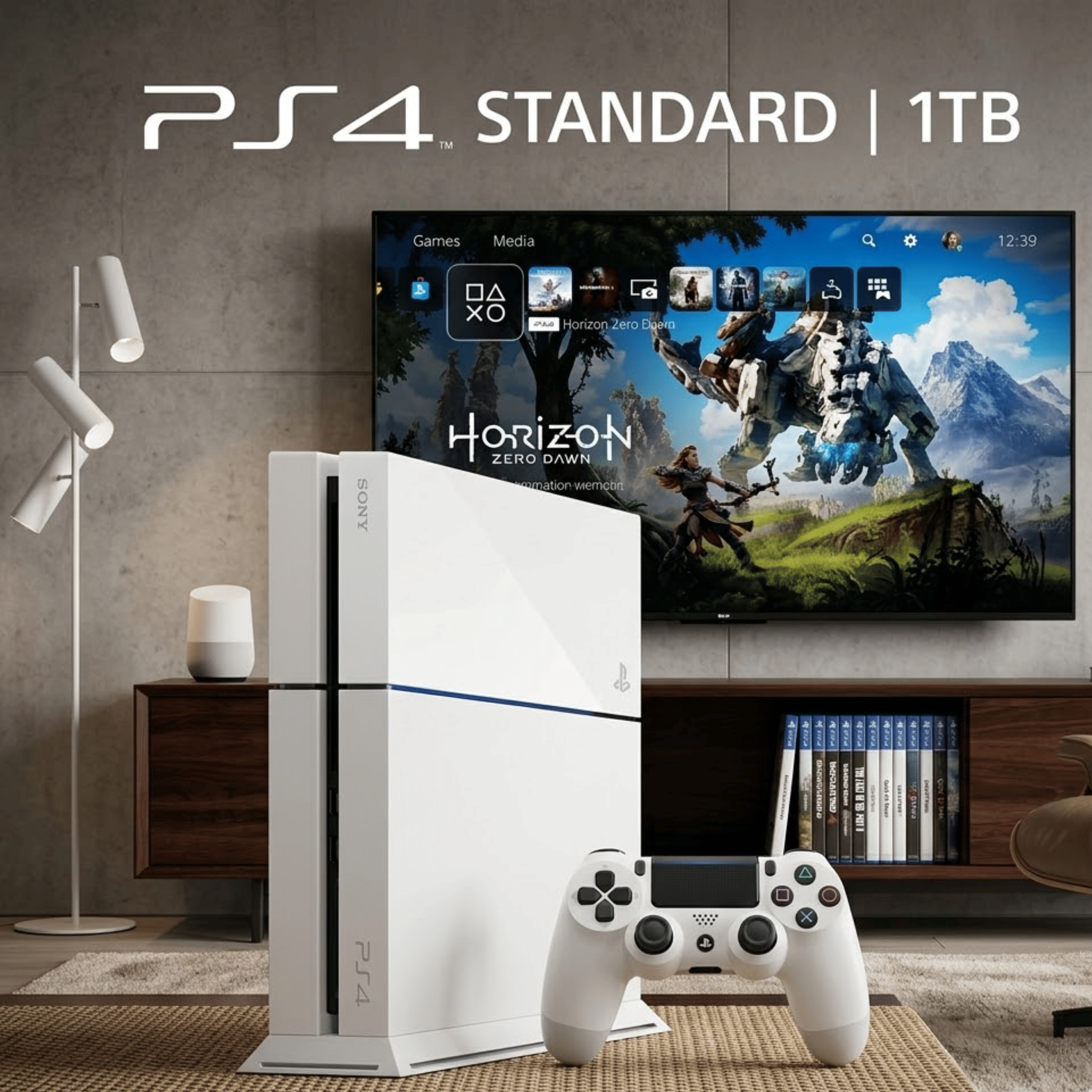 Sony Play Station 4 Standard Gaming Console (PS4 Standard)- Refurbished_White_Bottom_114941