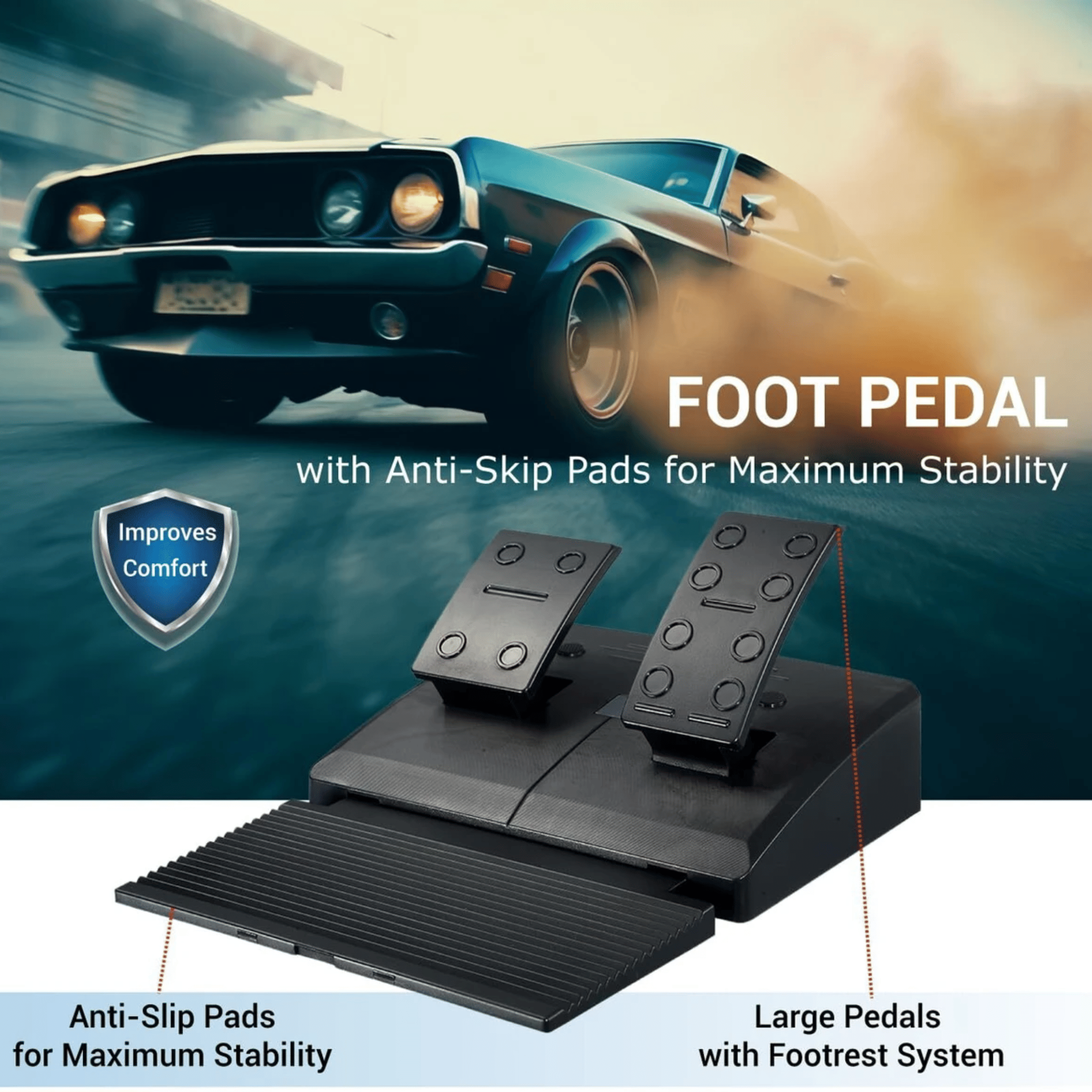Ant Esports GW190 Racing Steering Wheel Motion Controller - Refurbished Superb - Black - 2024 - PS4)- Refurbished_All_Others_123761
