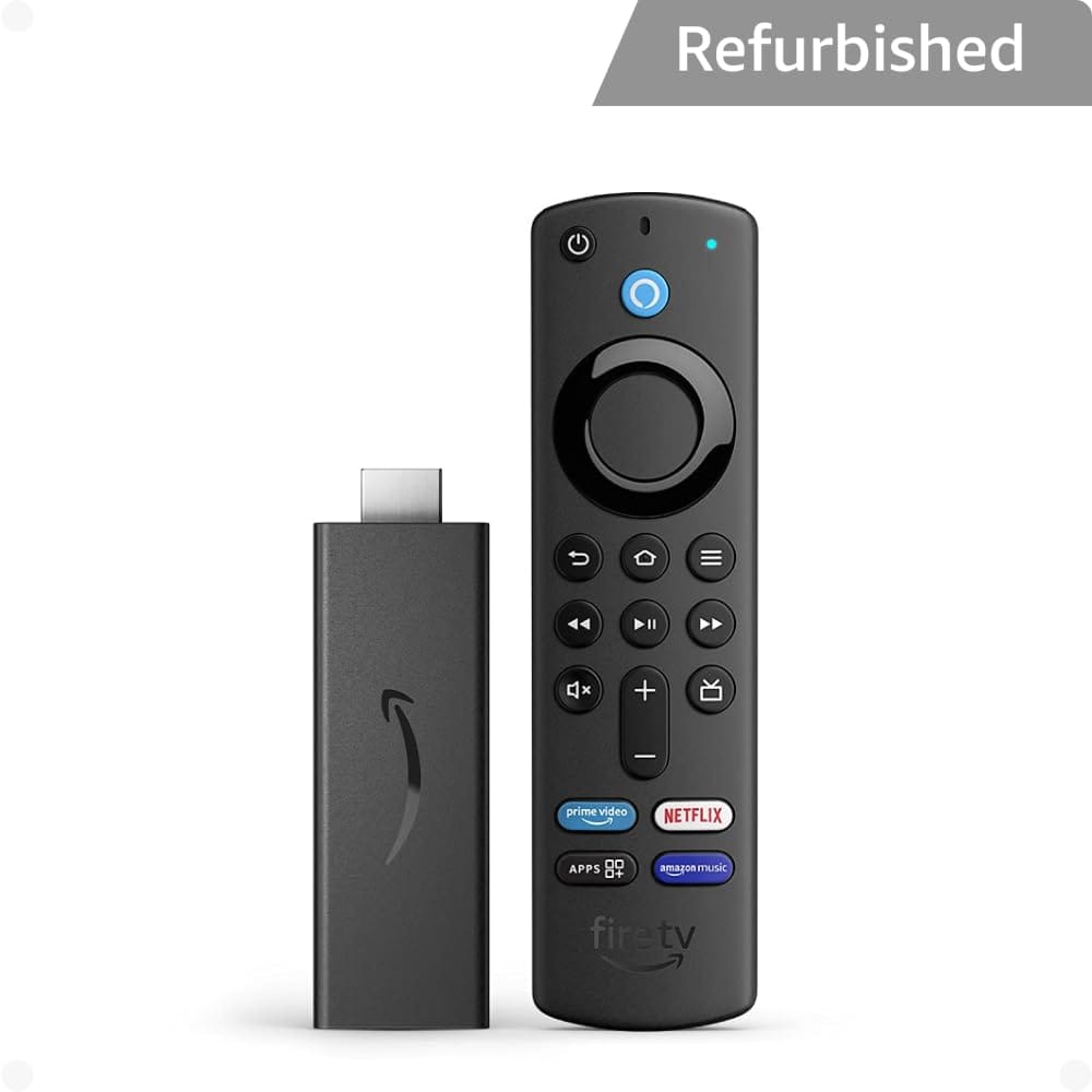 Amazon FireTV Stick with Alexa Voice Remote, HD Streaming Device - Brand Warranty - 365 - Refurbished Superb - Black