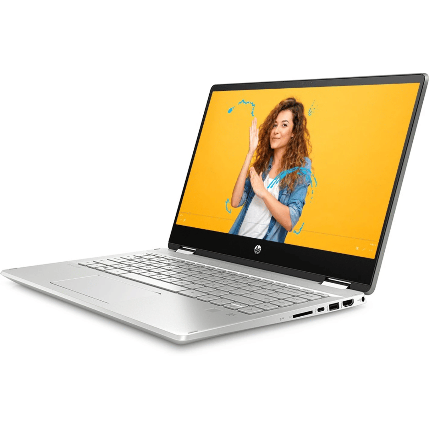 HP/Compaq Pavilion Series x360 Convertible 14-dw1040TU (Touch Screen) (Intel Core i7 11th Gen 14 Inch)- Refurbished_Silver_Bottom_121912