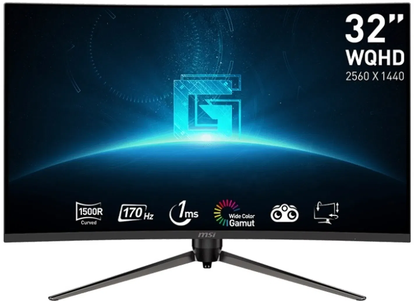 MSI G32CQ5P 31.5 Inch VA 170 Hz 2K WQHD Curved Gaming Monitor  - Unboxed